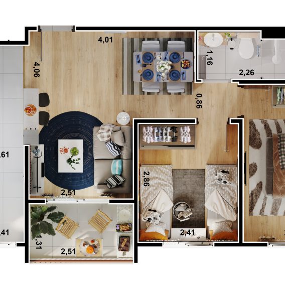 Apartamento B Planta Humanizada